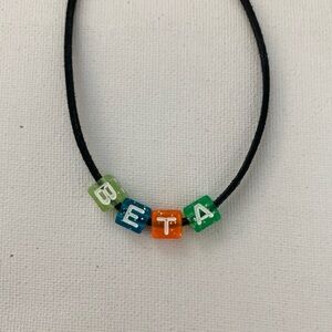 Rainbow square bead colorful choker ‘beta’ faux suede black ddlg / 3 for $15